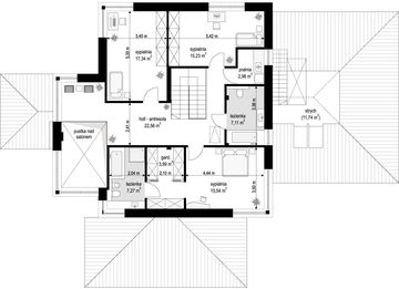 Piętro 1 projektu - Dom z widokiem 3 wariant B