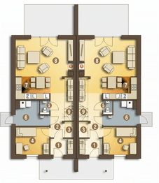 Parter projektu - Azalia bez garażu bliźniak [B-BL1]