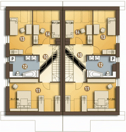 Poddasze projektu - Azalia bez garażu bliźniak [B-BL1]