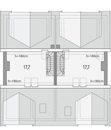 Poddasze projektu - Hubert 2 - bliźniak l+ll