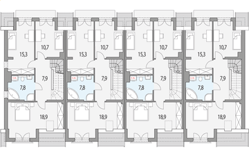 Piętro 1 projektu - Hubert 2 - szereg l+s+s+p