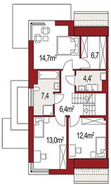 Piętro 1 projektu - Diana Grande B segment lewy