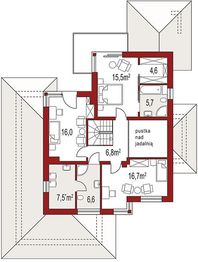 Piętro 1 projektu - Carmen Magdalena A z piwnicą