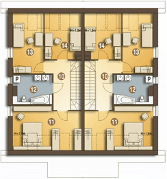 Poddasze projektu - Azalia bez garażu bliźniak [B-BL2]