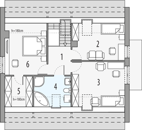 Poddasze projektu - Eryk modern b