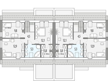 Poddasze projektu - Vivien a - bliźniak pl+p