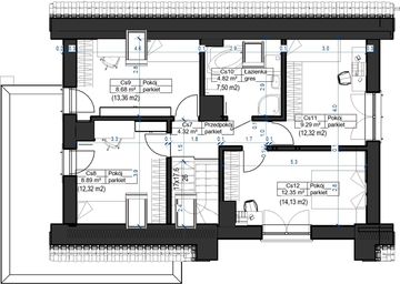 Poddasze projektu - Domidea 58 - 6 pokojowy