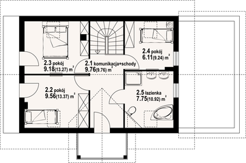Poddasze projektu - Zawoja 23 dwst