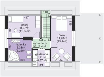Poddasze projektu - Dom przy Imbirowej 3 N