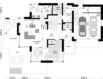 Parter projektu - Dom z widokiem 3 wariant G