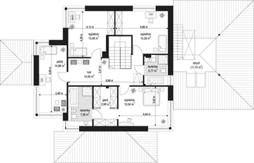 Piętro 1 projektu - Dom z widokiem 3 wariant G