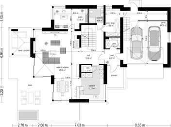 Parter projektu - Dom z widokiem 3 wariant H
