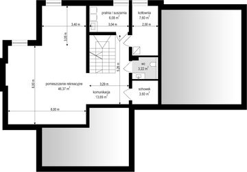 Piwnica projektu - Dom z widokiem 3 wariant H