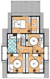 Poddasze projektu - A-143 Dom warszawska z bali