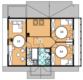 Poddasze projektu - A-145 Dom miodowa szkieletowy