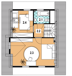Poddasze projektu - A-146 Dom dębowa z bali