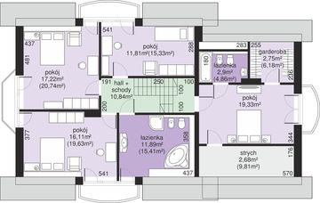 Poddasze projektu - Dom przy Wiosennej 16