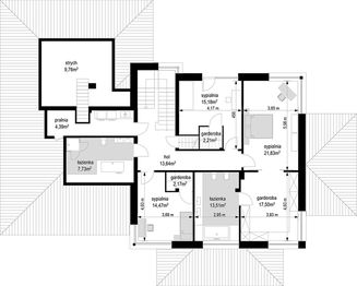 Piętro 1 projektu - Spokojny zakątek wariant C