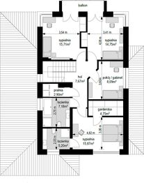 Piętro 1 projektu - Kasjopea 7 wariant C