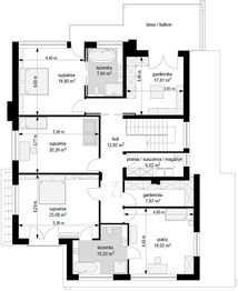 Piętro 1 projektu - Oceanic wariant B