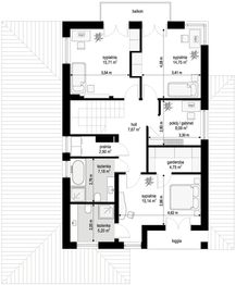 Piętro 1 projektu - Kasjopea 7 B