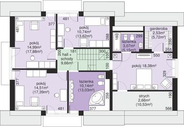 Poddasze projektu - Dom przy Cyprysowej 15 DN2