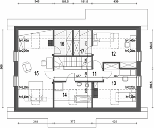 Poddasze projektu - Westa z garażem 1-st. [A]