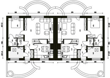 Parter projektu - Sosnówka II bez garażu bliźniak [B-BL2]
