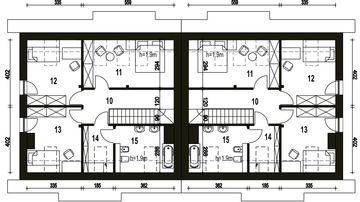 Poddasze projektu - Sosnówka II bez garażu bliźniak [B-BL2]