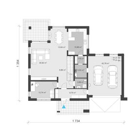 Projekt domu uA31 - rzut parteru, dom liczy 4 pokoje, 3 łazienki i wc