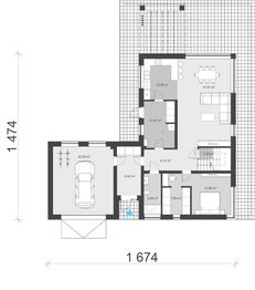 Projekt domu uA52 - rzut parteru, dom liczy 4 pokoje, 2 łazienki i wc