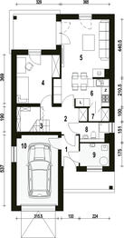 Parter projektu - Makolągwa z garażem 1-st. [A]