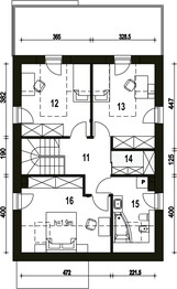 Poddasze projektu - Makolągwa z garażem 1-st. [A]