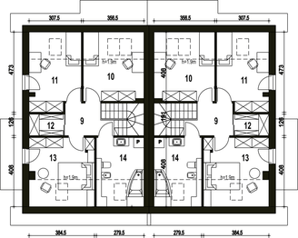 Poddasze projektu - Głuszec bez garażu bliźniak [B-BL]