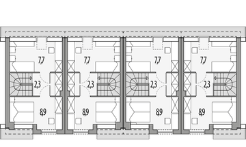 Poddasze projektu - Morski 1 - szereg l+sl+s+ll