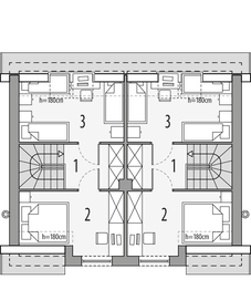Poddasze projektu - Morski 1 - dwulokalowy LLL