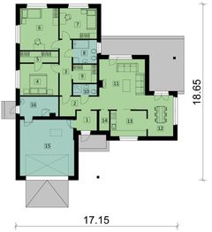 Projekt domu KA40 - rzut parteru, dom liczy 3 pokoje, 2 łazienki i wc