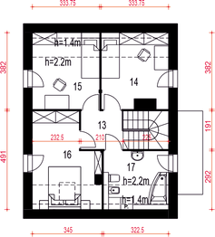 Poddasze projektu - Grab z garażem 1-st. [A]