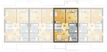 Poddasze projektu - Norbert z garażem 1-st. szeregówka [A-SZ]