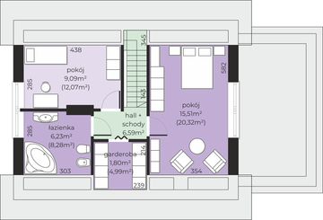 Poddasze projektu - Dom przy Imbirowej 6 N