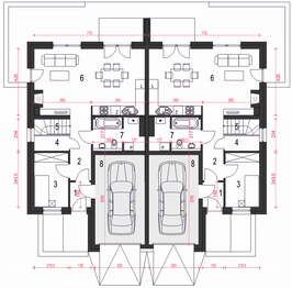 Parter projektu - Zyta z garażem 1-st. bliźniak [A-BL1]