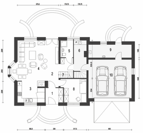 Parter projektu - Dom Dla Ciebie 1 z garażem 2-st. [A1]