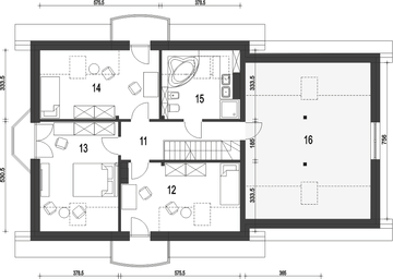 Poddasze projektu - Dom Dla Ciebie 1 z garażem 2-st. [A1]