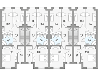 Piętro 1 projektu - Konrad - szereg l+sl+s+ll