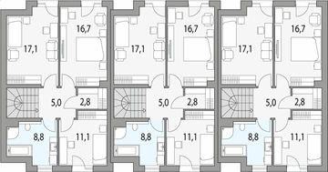 Piętro 1 projektu - Oskar 1 - szereg l+s+p