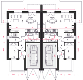 Parter projektu - Zyta z garażem 1-st. bliźniak [A-BL]