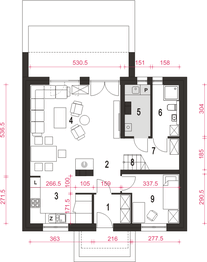 Parter projektu - Dom Dla Ciebie 6 bez garażu [B]
