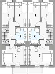 Piętro 1 projektu - Poezja 1a - dwulokalowy LLL