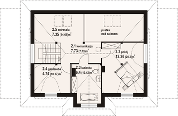 Poddasze projektu - Chmielniki małe dw 21