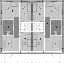 Piętro 1 projektu - Eco 22 - dwulokalowy